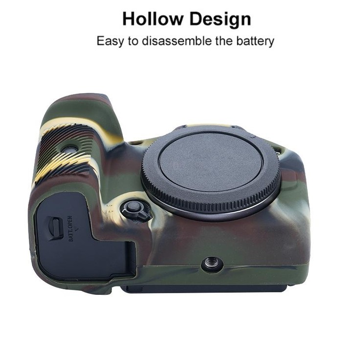 For Canon EOS R7 Soft Silicone Protective Case (Camouflage)