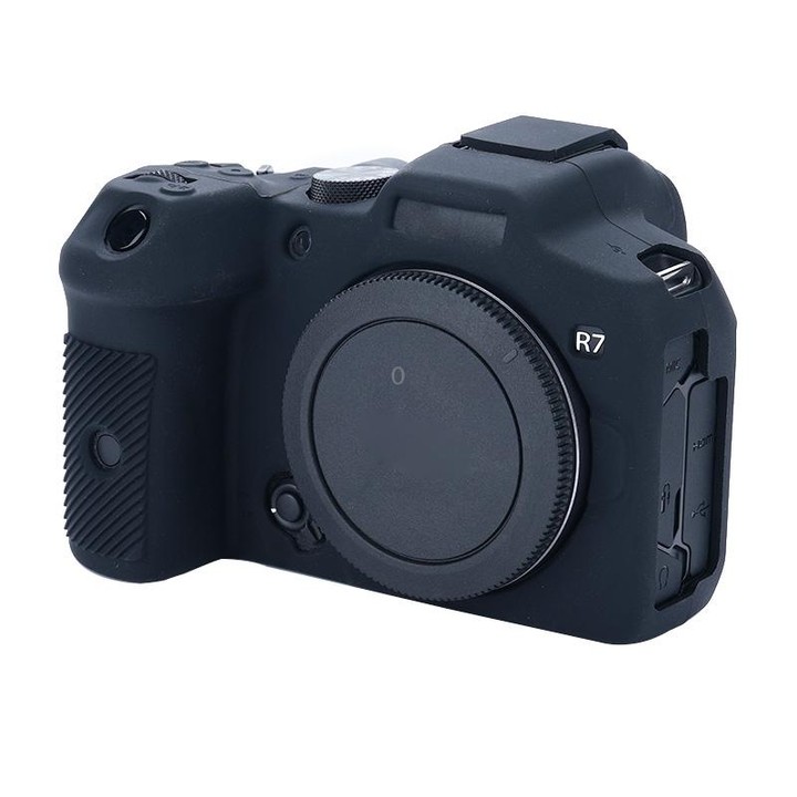 For Canon EOS R7 Soft Silicone Protective Case (Black)