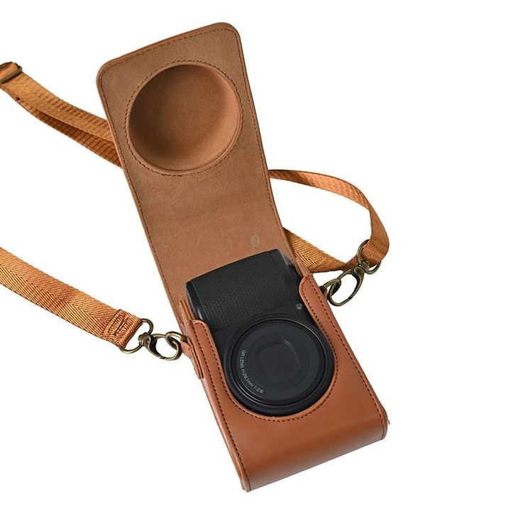 Full Body Camera PU Leather Case Bag with Strap for Ricoh GR / GRII / GRIII, Casio ZR1200 / ZR1500/ ZR2000/ ZR3500, ZR3600 / ZR3