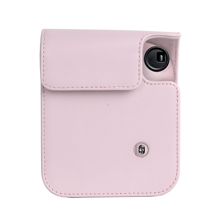 For FUJIFILM instax mini 12 Full Body Leather Case Camera Bag with Strap (Pink)