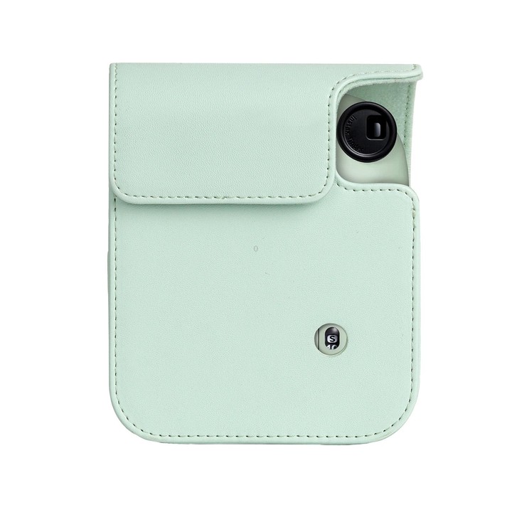 For FUJIFILM instax mini 12 Full Body Leather Case Camera Bag with Strap (Green)