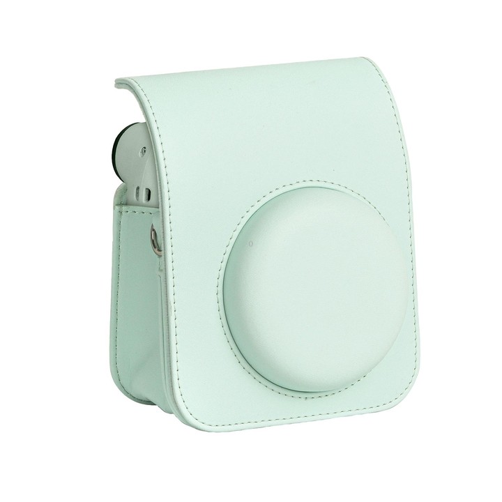 For FUJIFILM instax mini 12 Full Body Leather Case Camera Bag with Strap (Green)
