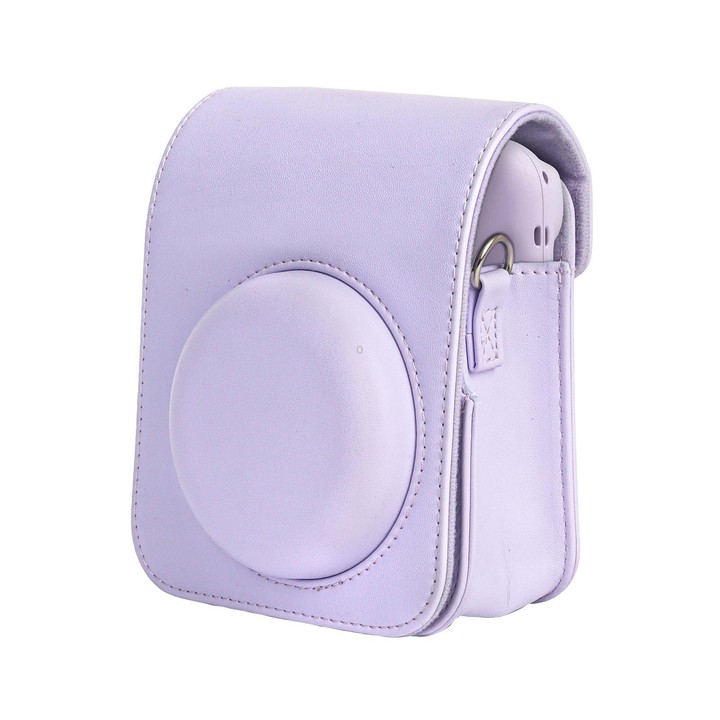 For FUJIFILM instax mini 12 Full Body Leather Case Camera Bag with Strap (Blue)