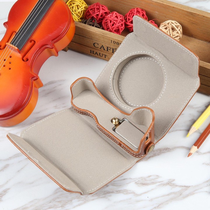For Canon PowerShot G7 X Full Body Camera PU Leather Camera Case Bag with Strap (Brown)