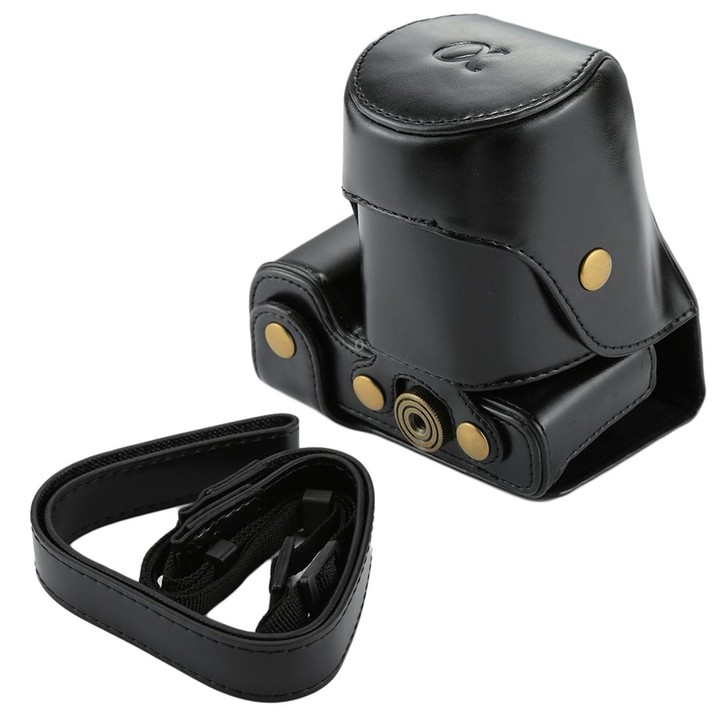 Full Body Camera PU Leather Case Bag with Strap for Sony NEX 7 / F3 (18-55mm Lens)(Black)