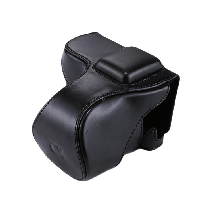 Full Body Camera PU Leather Case Bag with Strap for Sony NEX 5N / 5R / 5T (16-50mm / 18-55mm Lens)(Black)