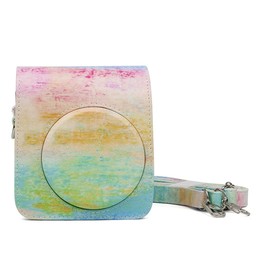 Rainbow Oil painting Pattern PU Leather Protective Camera Case Bag For FUJIFILM Instax Mini70 Camera