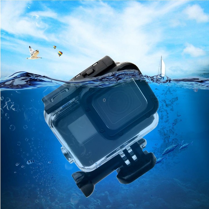For GoPro NEW HERO /HERO6 /5 30m Waterproof Housing Protective Case + Hollow Back Cover with Buckle Basic Mount & Screw, No Need