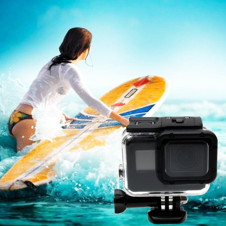 For GoPro NEW HERO /HERO6 /5 30m Waterproof Housing Protective Case + Hollow Back Cover with Buckle Basic Mount & Screw, No Need