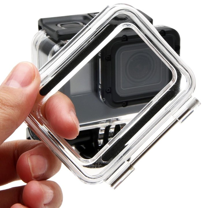 For GoPro NEW HERO /HERO6 /5 30m Waterproof Housing Protective Case + Hollow Back Cover with Buckle Basic Mount & Screw, No Need