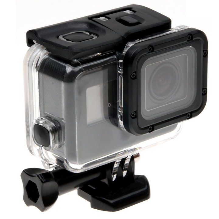 For GoPro HERO6 /5 Skeleton Housing Protective Case + Hollow Back Cover with Buckle Basic Mount & Screw, No Need to Disassemble