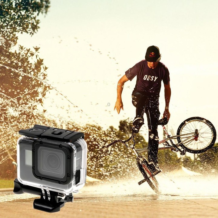 For GoPro HERO6 /5 Skeleton Housing Protective Case + Hollow Back Cover with Buckle Basic Mount & Screw, No Need to Disassemble