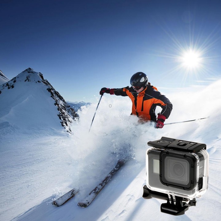 For GoPro HERO6 /5 Skeleton Housing Protective Case + Hollow Back Cover with Buckle Basic Mount & Screw, No Need to Disassemble