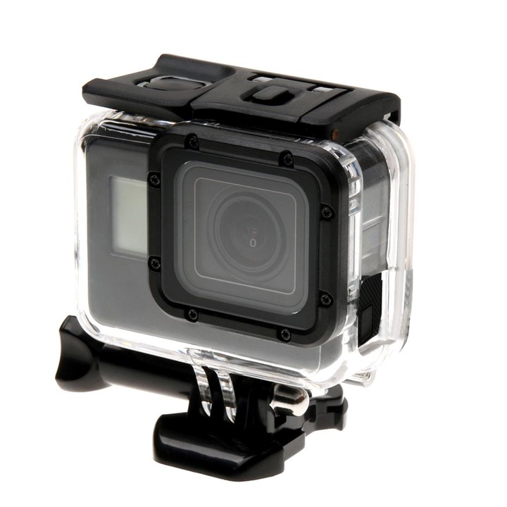 For GoPro HERO6 /5 Skeleton Housing Protective Case + Hollow Back Cover with Buckle Basic Mount & Screw, No Need to Disassemble