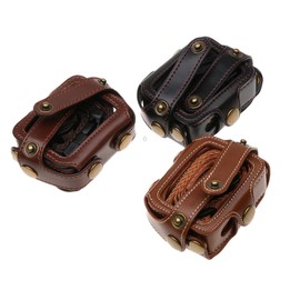 For GoPro HERO7 Black /6 /5 PU Leather Housing Case with Neck Strap & Buttons(Brown)