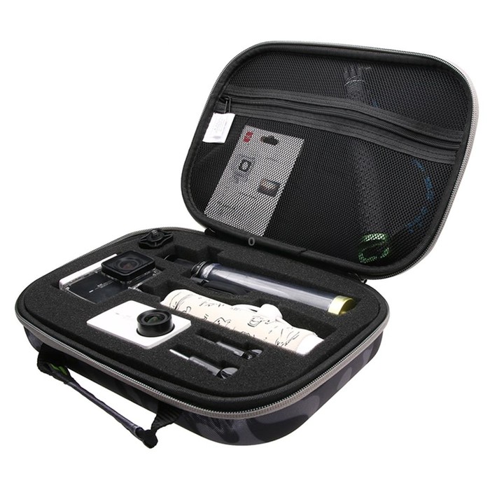 Camouflage Pattern EVA Shockproof Waterproof Portable Case forGoPro, Insta360, DJI and Other Action Cameras Accessories, Size: 2