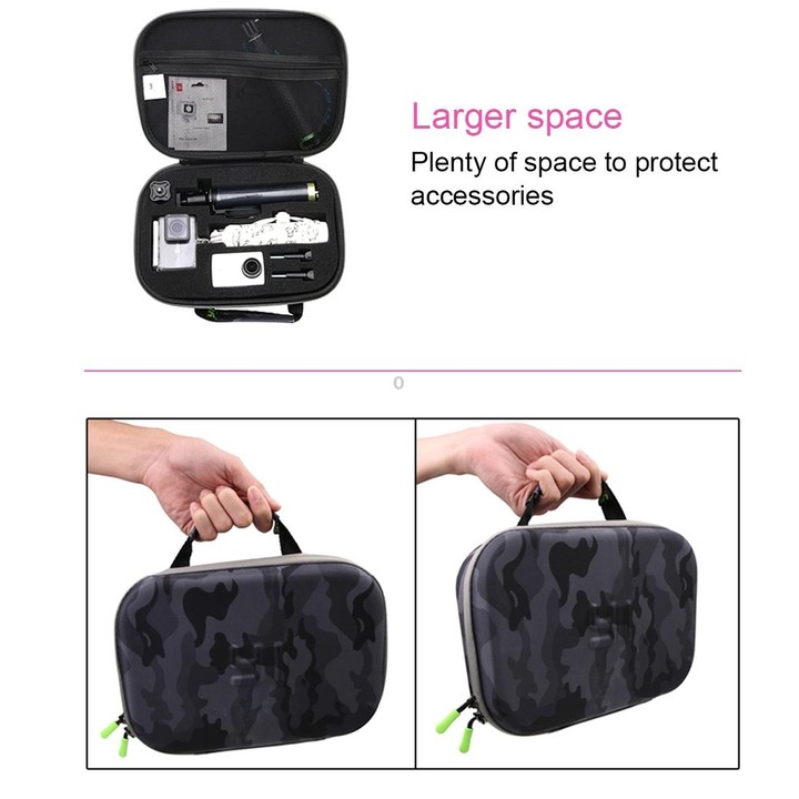 Camouflage Pattern EVA Shockproof Waterproof Portable Case forGoPro, Insta360, DJI and Other Action Cameras Accessories, Size: 2