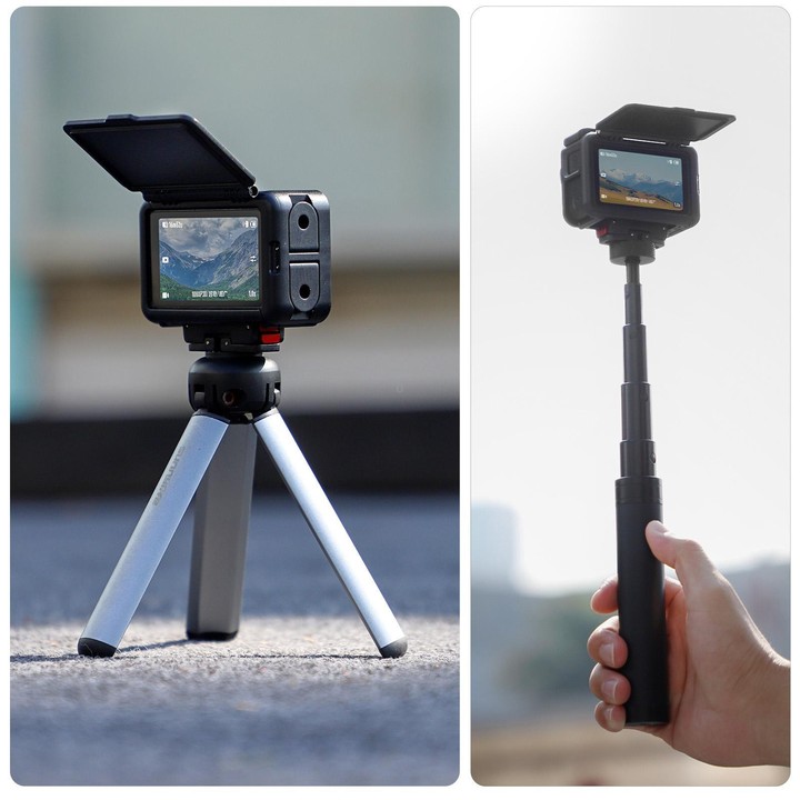 For DJI Osmo Action 5 Pro / 4 / 3 Sunnylife Protective Case Frame Mount Adapter Sun Hood Housing Case (Black)