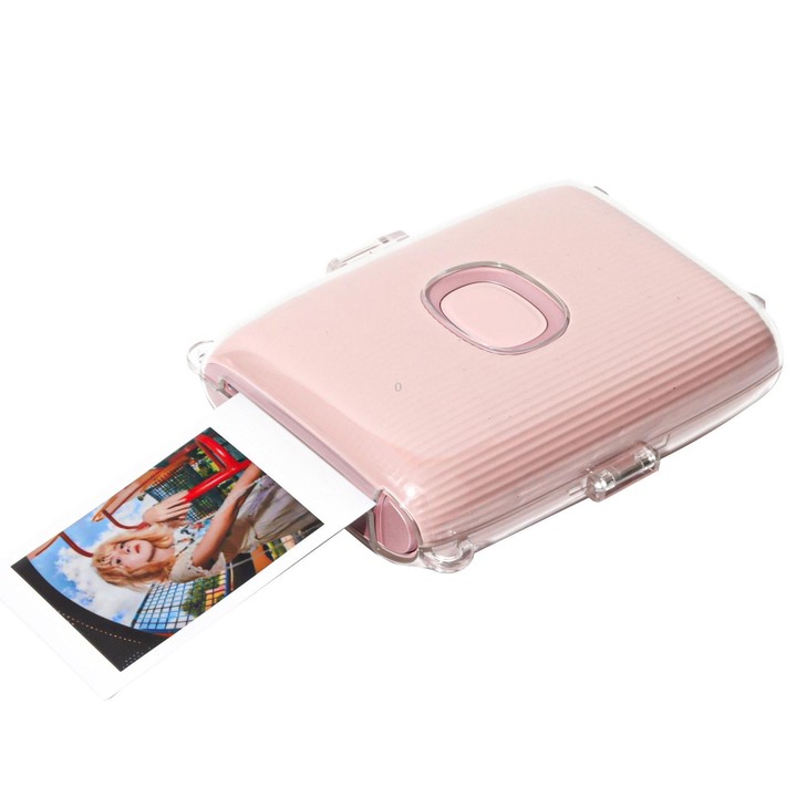For FUJIFILM Instax mini Link 2 Crystal Hard Case Camera Bag with Shoulder Strap (Transparent)