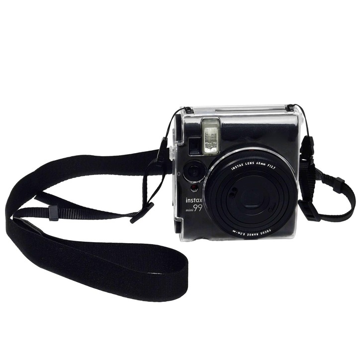 For FUJIFILM Instax mini 99 Crystal Hard Case Camera Bag with Shoulder Strap (Transparent)