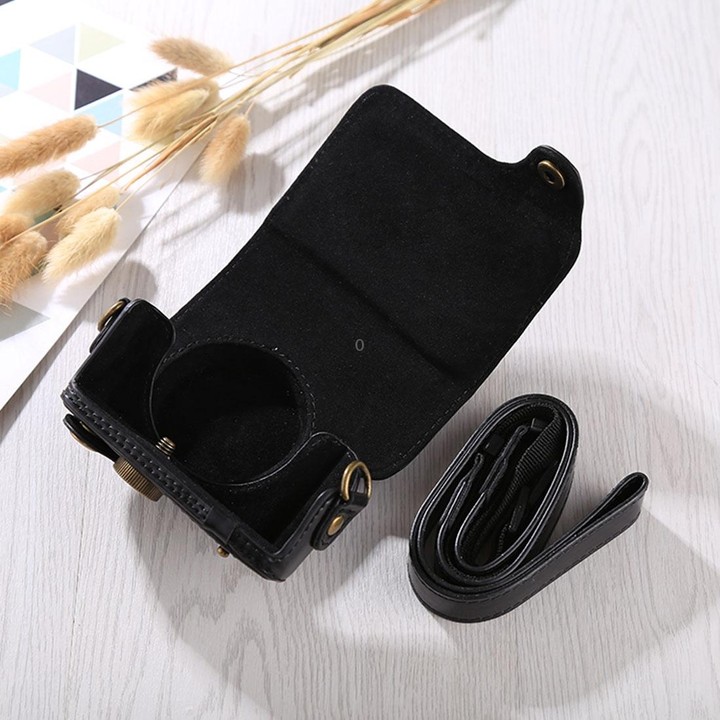 Full Body Camera PU Leather Case Bag with Strap for Canon G9X / G9X II (Black)