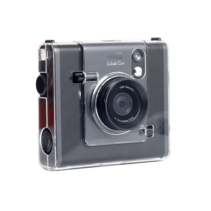 For FUJIFILM instax WIDE Evo Protective Crystal Shell Case with Strap (Transparent)