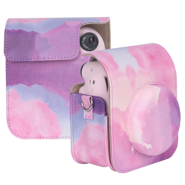 For FUJIFILM instax mini 12 Painted Full Body Leather Case Camera Bag with Strap(Dream Cloud)