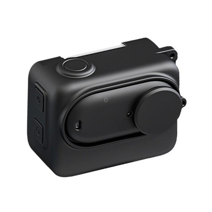 For Insta360 GO 3S Camera Charging Case Silicone Case with Lens Cap & Strap (Black)