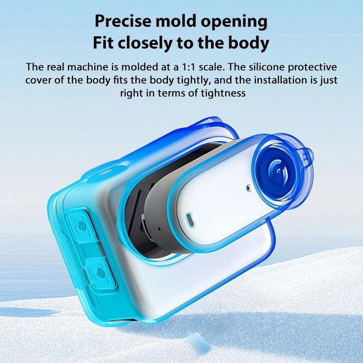For Insta360 GO 3S Camera Charging Case Silicone Case with Lens Cap & Strap (Black)