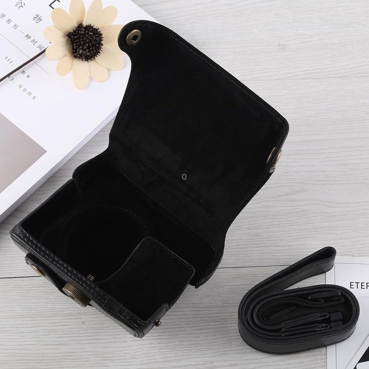 Full Body Camera PU Leather Case Bag with Strap for Canon G16 (Black)
