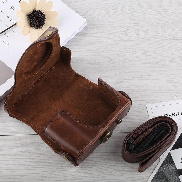 Full Body Camera PU Leather Case Bag with Strap for Canon G16 (Coffee)