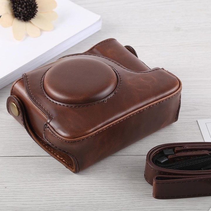 Full Body Camera PU Leather Case Bag with Strap for Canon G16 (Coffee)