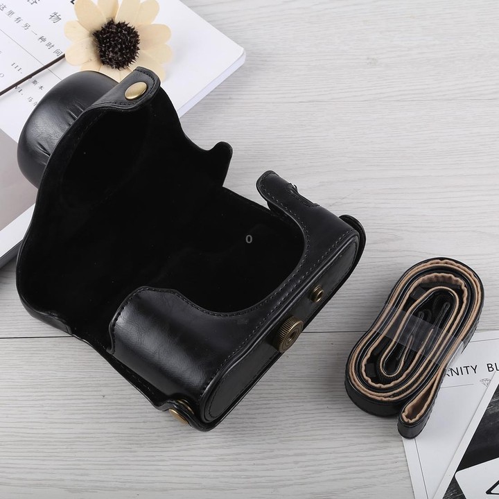 Full Body Camera PU Leather Case Bag with Strap for Fujifilm X100F (Black)