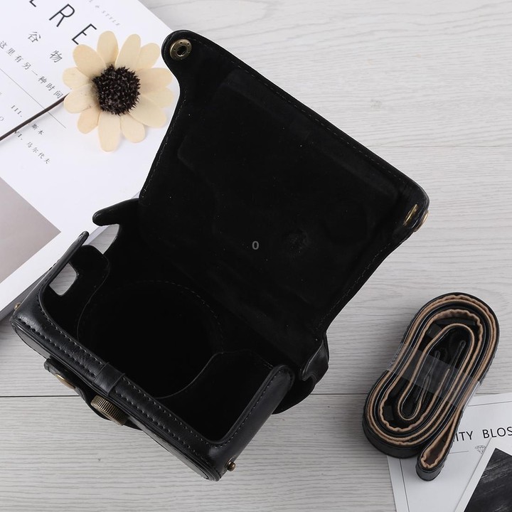 Full Body Camera PU Leather Case Bag with Strap for Fujifilm X100F (Black)