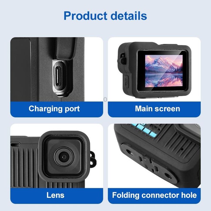 For GoPro HERO 2024 Silicone Protective Case with Wrist Strap & Lens Cover (Black)