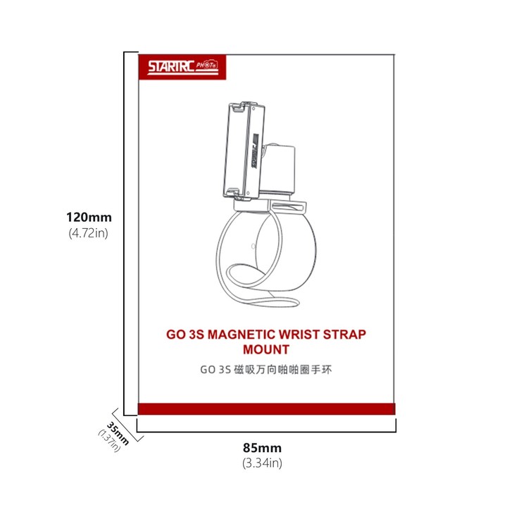 For Insta360 GO 3S / GO 3 STARTRC Silicone Wristband Snap Ring Quick Release Fixed Adapter Mount (Black)
