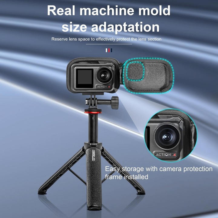 STARTRC Camera PU Carry Case For Insta360 GO3 / DJI Action 3 / 4 / 5 Pro (Black)
