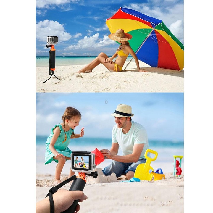 Floating Handle Grip with Tripod Holder & Adjustable Anti-lost Strap for GoPro, Insta360, DJI and Other Action Cameras