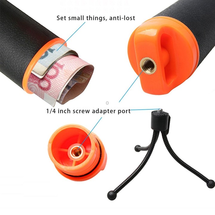 Floating Handle Grip with Tripod Holder & Adjustable Anti-lost Strap for GoPro, Insta360, DJI and Other Action Cameras