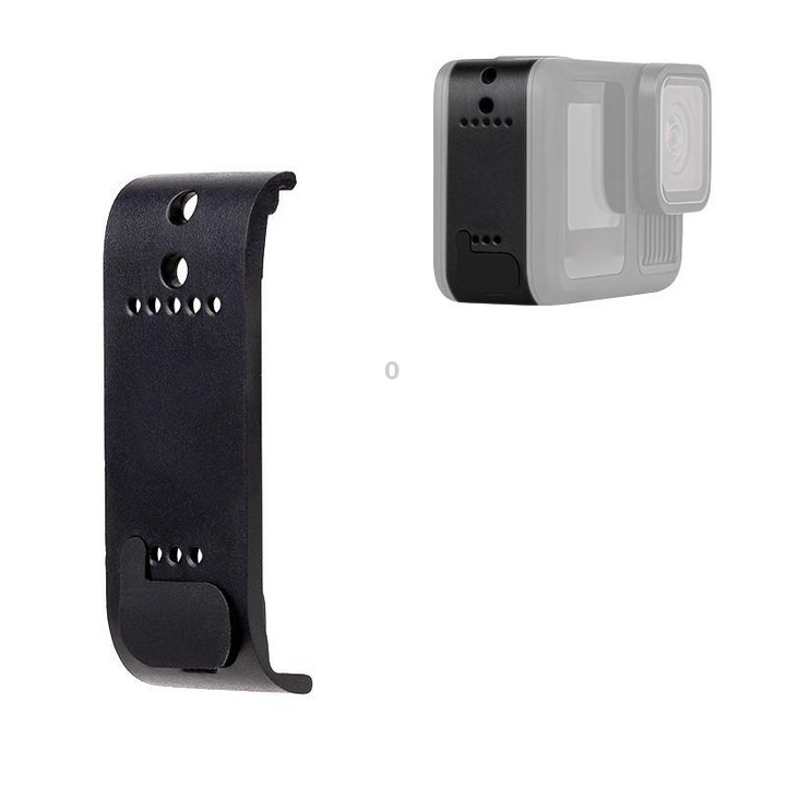 BS Plastic Battery Side Interface Cover with Silicone Plug for GoPro HERO13 Black /12 Black /11 Black /10 Black /9 Black