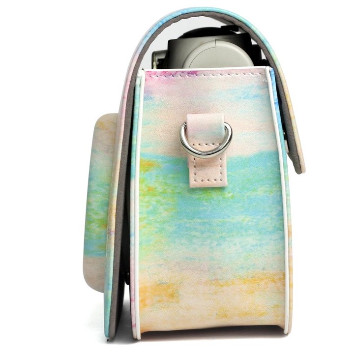 Rainbow Oil painting Pattern PU Leather Protective Camera Case Bag For FUJIFILM Instax Mini 7S / 7C Camera