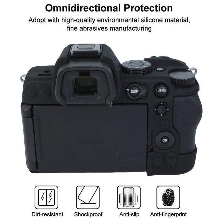 For Nikon Z5II Litchi Texture Soft Silicone Protective Cover (Black)
