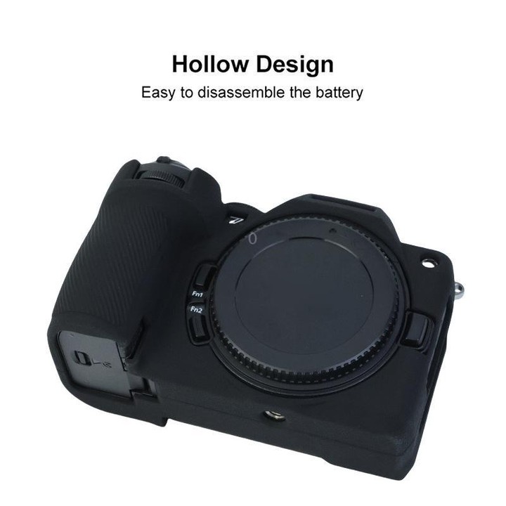 For Nikon Z5II Litchi Texture Soft Silicone Protective Cover (Black)