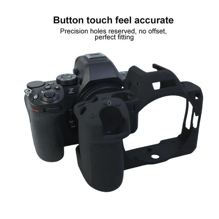 For Nikon Z5II Litchi Texture Soft Silicone Protective Cover (Black)