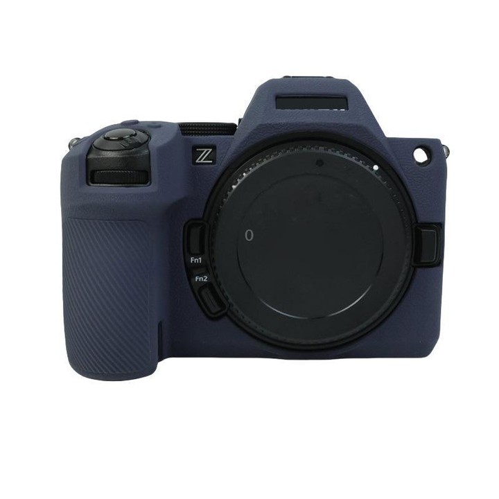 For Nikon Z5II Litchi Texture Soft Silicone Protective Cover (Dark Blue)