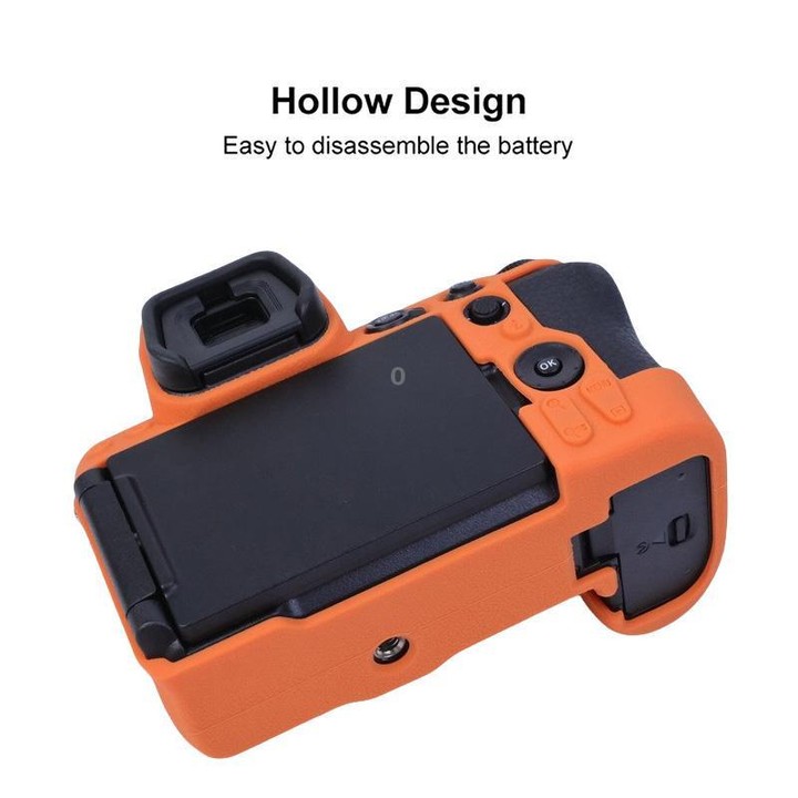 For Nikon Z5II Litchi Texture Soft Silicone Protective Cover (Orange)