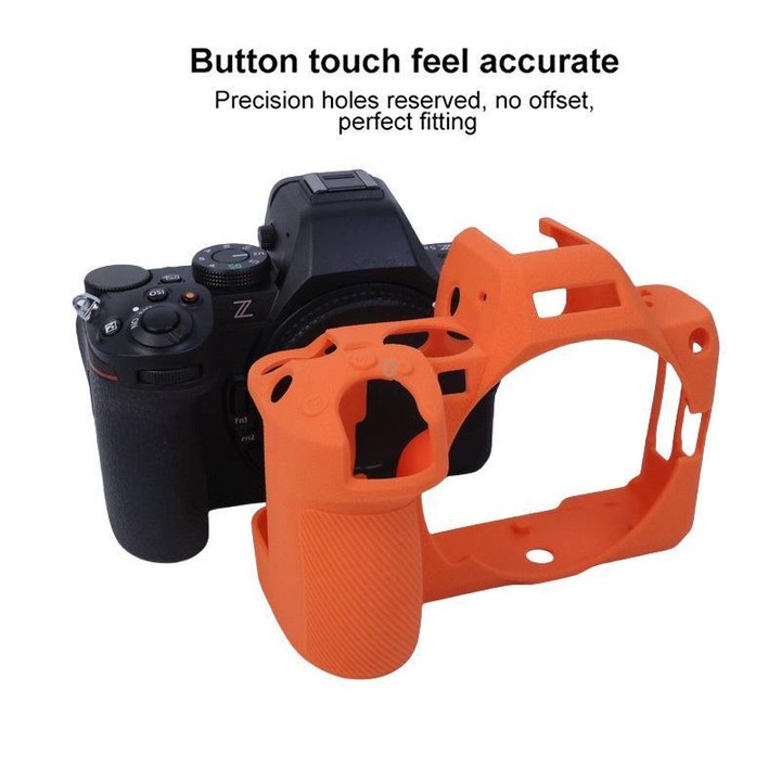 For Nikon Z5II Litchi Texture Soft Silicone Protective Cover (Orange)