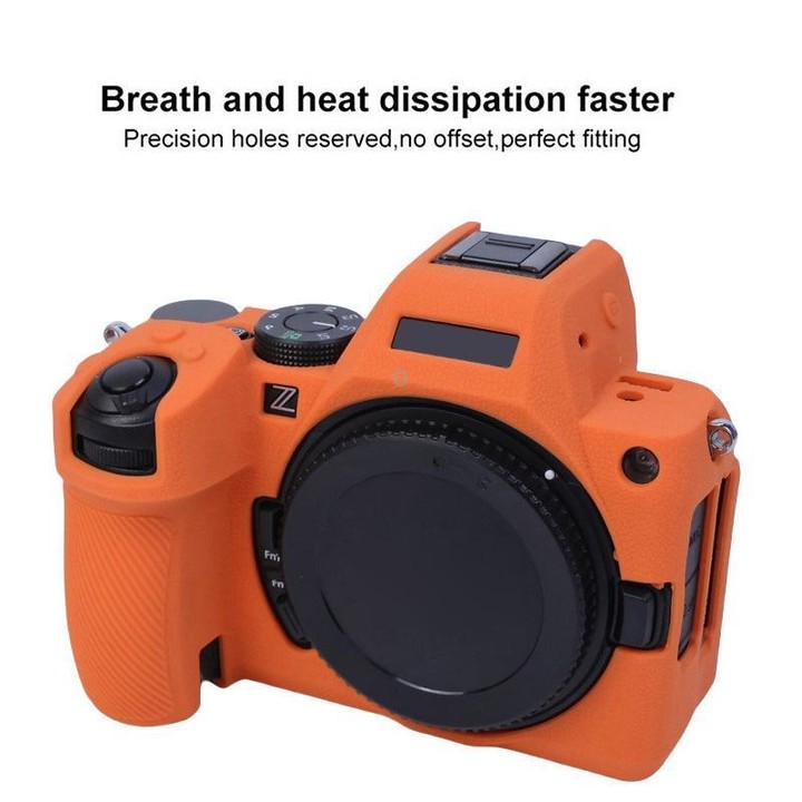 For Nikon Z5II Litchi Texture Soft Silicone Protective Cover (Orange)