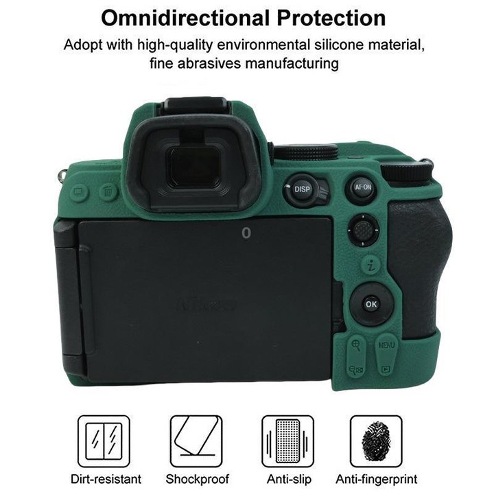 For Nikon Z5II Litchi Texture Soft Silicone Protective Cover (Green)