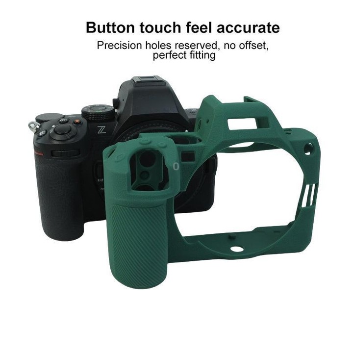 For Nikon Z5II Litchi Texture Soft Silicone Protective Cover (Green)